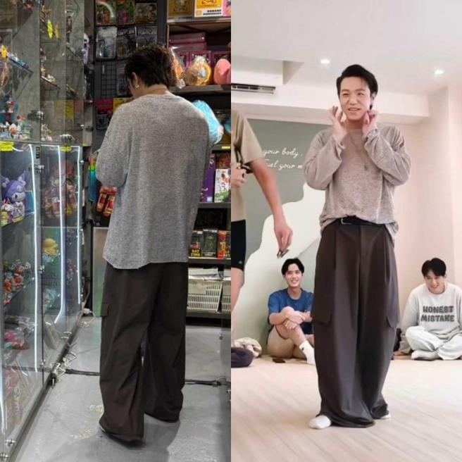 在去完小祯的健身房后，大飞穿着一样的衣服逛街。（图／读者提供、翻摄自大飞IG）