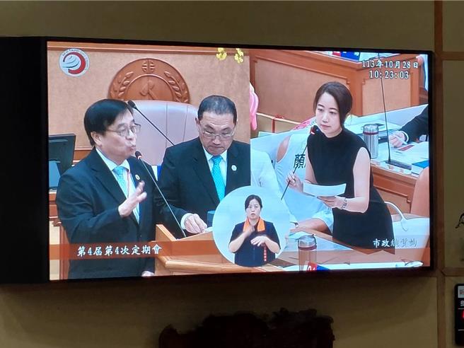 民进党新北市议员戴玮姗今（28）日在总质询指，要市长侯友宜呼吁同党立委不要挡总预算，应该为新北市民谋福利。（陈慰慈摄）