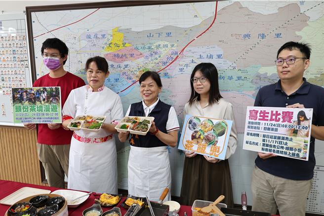 2024頭份菁採茶歌節推出美味「茶飯兜」（客語便當）頭份市長羅雪珠28日歡迎大家同來頭份聆聽音樂會，吃美味便當。（謝明俊攝）