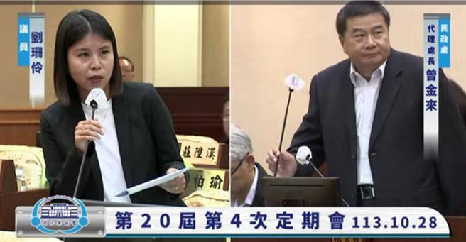 彰化县议员刘珊伶（左）提出「宝宝幸福卡」构想留住人口；县府民政处代理处长曾金来（右）表示，已规画「童萌卡」，全县约有2.5万名宝宝适用。（翻摄自彰化县议会网站／叶静美彰化传真）