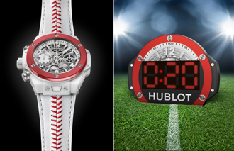 迎接12強賽事 Hublot左冠陶瓷計時碼錶 加碼棒球縫線錶帶版本 開創運動腕錶新風貌！