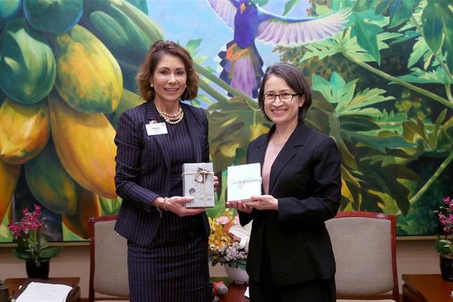 副总统萧美琴29日接见「国际诉讼律师访问团」。图／总统府提供