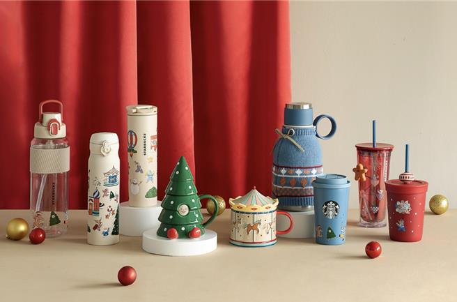 星巴克全新耶诞杯充满欢乐节庆氛围。（星巴克提供／朱世凯台北传真）