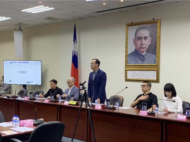 国民党主席朱立伦今在中常会上发表谈话。（张薷摄）