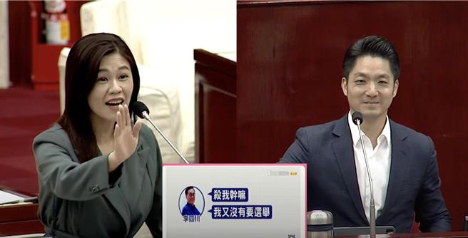 洪婉臻詢問蔣萬安要不要現場唱1首歌挽留李四川，蔣萬安回覆，「不用，我等一下會後唱給妳聽。」（摘自台北市議會直播／劉彥宜台北傳真）