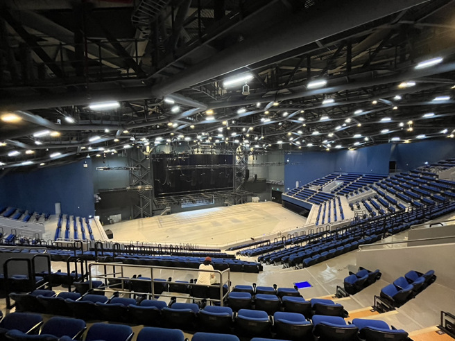 高雄钢铁人开幕战球场将于高雄流行音乐中心海音馆进行。（高雄钢铁人提供）