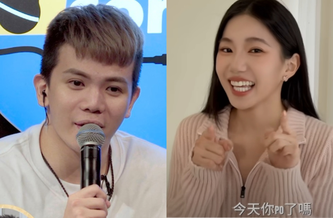 孙生第一次觉得，去模仿恶搞家寧很不妥。（图／孙生IG、秘月期POPOO YouTube）