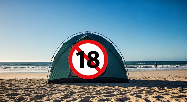 澳洲的拜倫灣，大白天出現帳篷內有男女激情的皮影戲。（示意圖、與本案無關／AI生成）