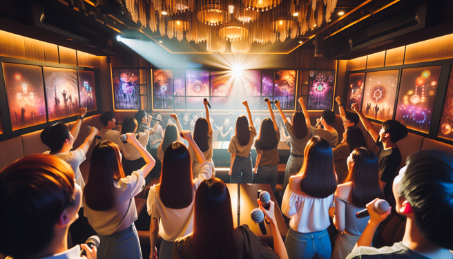 颱风天不少KTV包厢都爆满。（图／示意图，AI生成图）