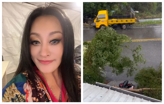 紀曉君台東住處家受颱風嚴重影響。（紀曉君臉書）