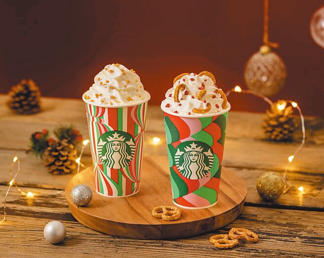 星巴克復活「太妃核果風味那堤」外，也推「蝴蝶餅可可燕麥那堤」。（星巴克提供）