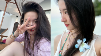 劉亦菲罕曬度假辣照 「純白透視洋裝」內裡被看光全網暈爆