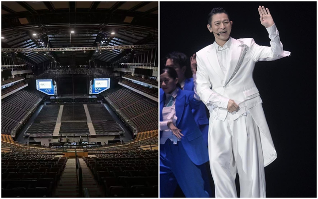 天王劉德華（華仔）暌違11年來台開唱，因康芮颱風攪亂，1日的演唱會場次變成「首唱」，歌迷下午已在小巨蛋大排長龍。 （圖／攝自FB@Focus Entertainment 映藝娛樂 ）