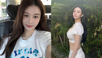 邱淑貞22歲女兒沈月 激短洋裝「天使下凡」洩嫩白美腿辣翻