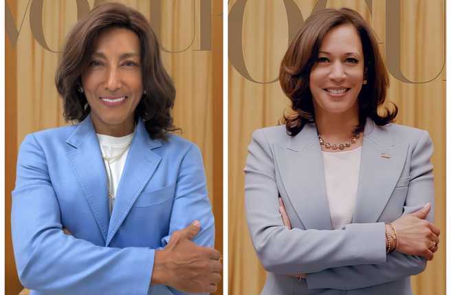 潘若迪（左）扮新角色竟是賀錦麗，他模仿川普跳舞超傳神。（圖／臉書 潘若迪_Funky Dance）