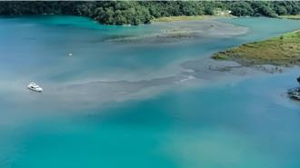 遊日月潭驚魂！遊艇擱淺九蛙疊像前 遊客虛驚一場