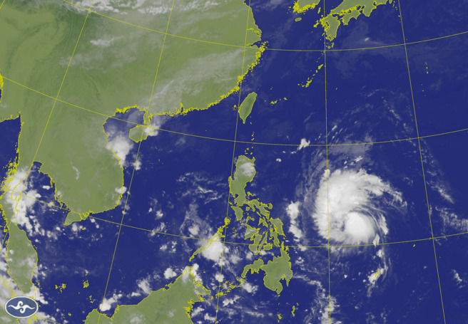 銀杏颱風周三之後的路徑會怎麼走，不確定性高。（翻攝自氣象署）