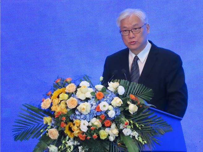 第20屆桂台經貿文化合作論壇4日上午在大陸廣西南寧開幕，中國國民黨副主席夏立言出席致詞。（朱紹聖攝）