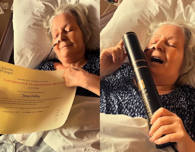 洁妮戈德利临终前曾获得荣誉博士学位。（图／翻摄自IG）
