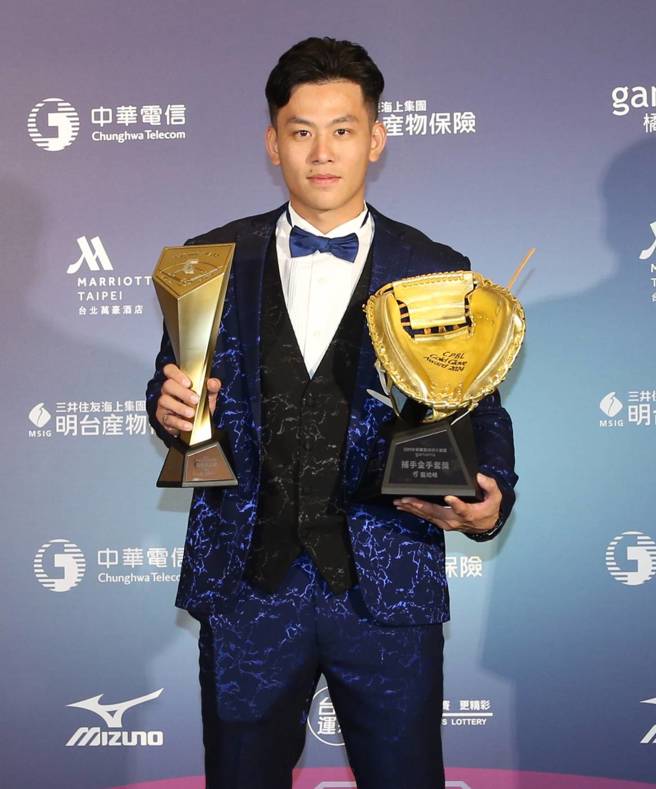 富邦悍将捕手戴培峰。（赵双杰摄）