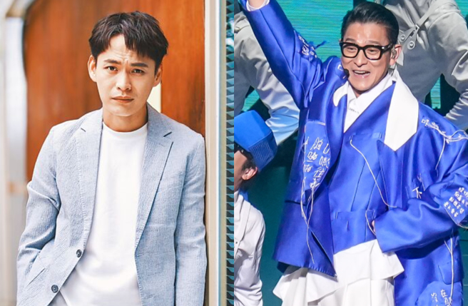 黄镫辉（左）听到天王刘德华唱的老歌后，竟然默默流下眼泪。（图／中时资料照）