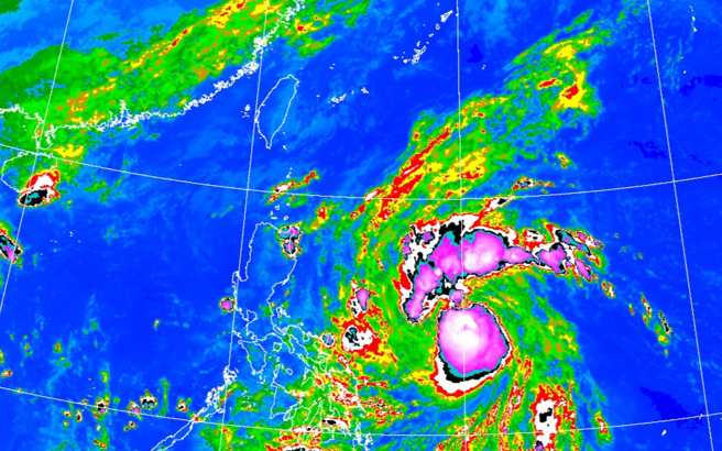 銀杏颱風4日上午生成，未來將增強為中度颱風，預計往菲律賓北側移動。（氣象署）