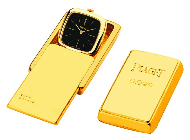 伯爵应安迪沃荷要求打造K金金块造型怀表，充满普普艺术的趣味。（PIAGET提供）