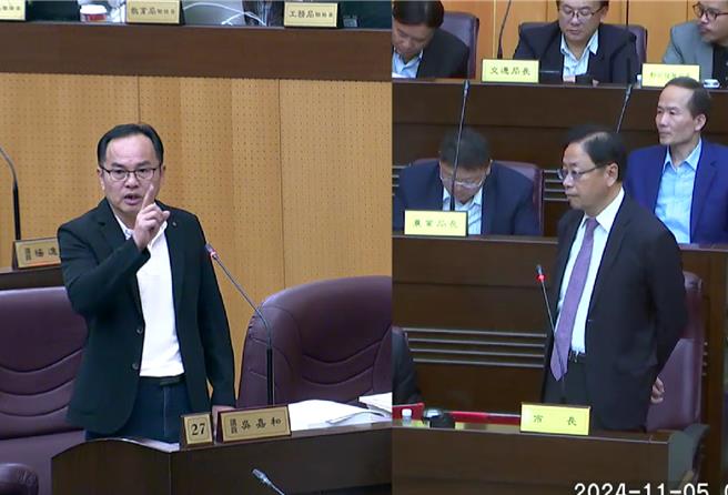 桃园市议员吴嘉和不满川普2度点名台偷走美晶片事业，张善政也表示非常不认同。(蔡依珍摄)