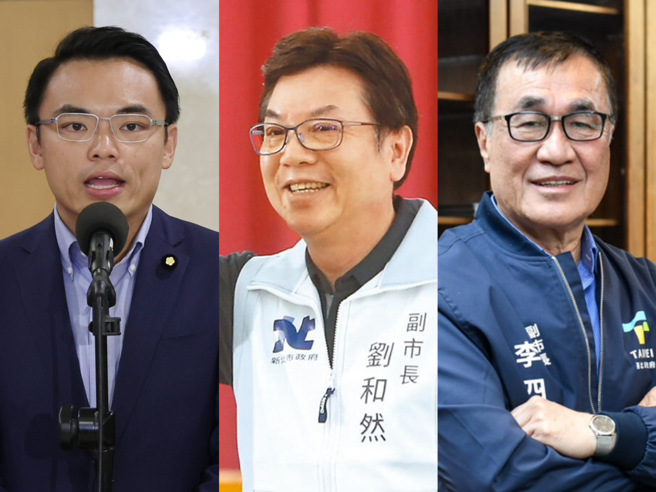 台北市副市长李四川（右）、新北市副市长刘和然（中）以及国民党立委洪孟楷（左）被点名有望代表国民党参选2026新北市长。（合成图／中时资料照）