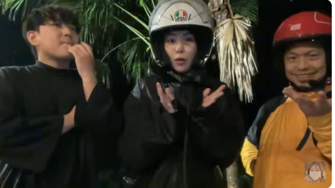 李多慧骑车环岛第二天，淋了6小时的雨。（图／摄自YT@이다혜 李多慧）