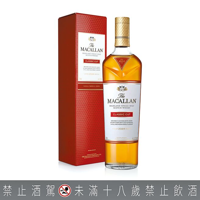 麥卡倫最近推出年度限定威士忌「Classic Cut經典復刻2024」。（Macallan提供）喝酒勿開車