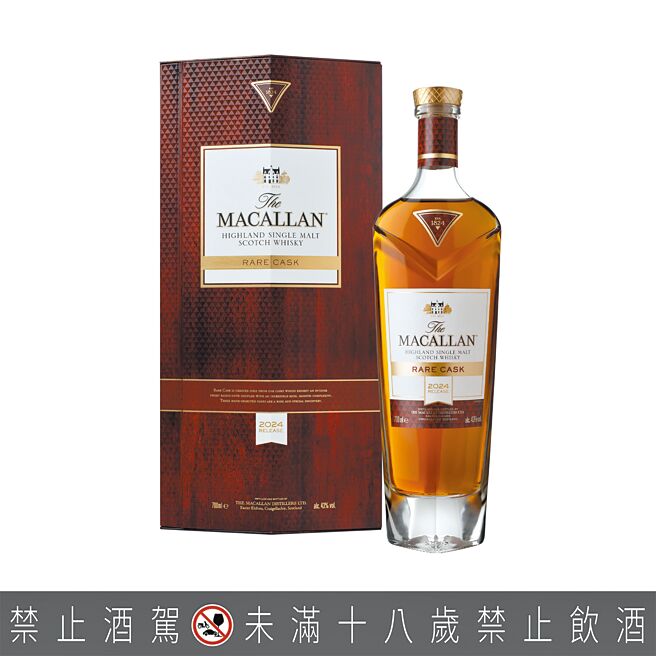 麥卡倫最近推出年度限定威士忌「Rare Cask奢想1%精選2024」。（Macallan提供）喝酒勿開車