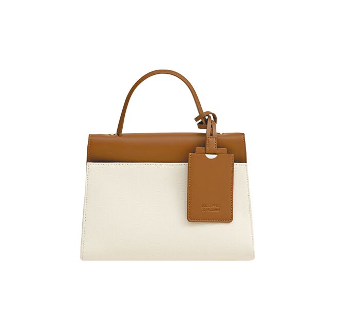 京站Qonline推「BLANKSPACE Ripple皮革帆布手提包」，原價2800元、特價1111元。（京站提供）