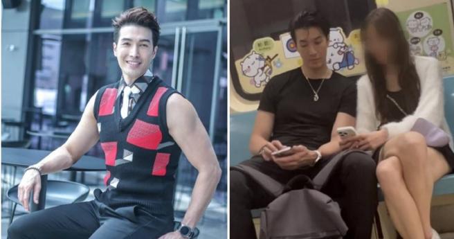 锦荣被捕捉到现身红线北捷，跟身旁混血美女互动相当亲密。（图／报系资料照、读者提供）