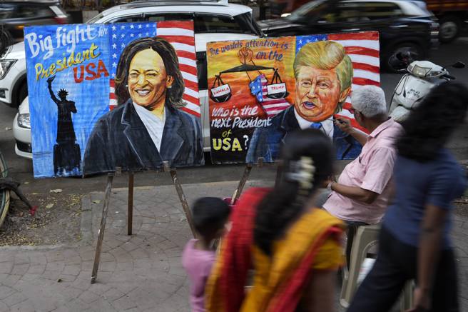 美国总统大选激烈开票中，外界高度关注最终结果。 （图／美联社）