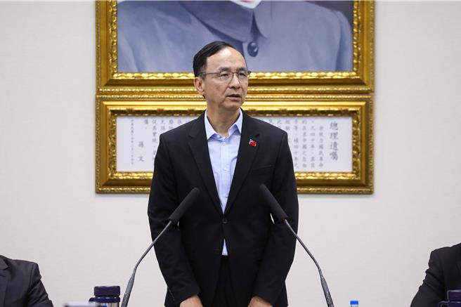 國民黨主席朱立倫今在中常會上發表談話。（文傳會提供）