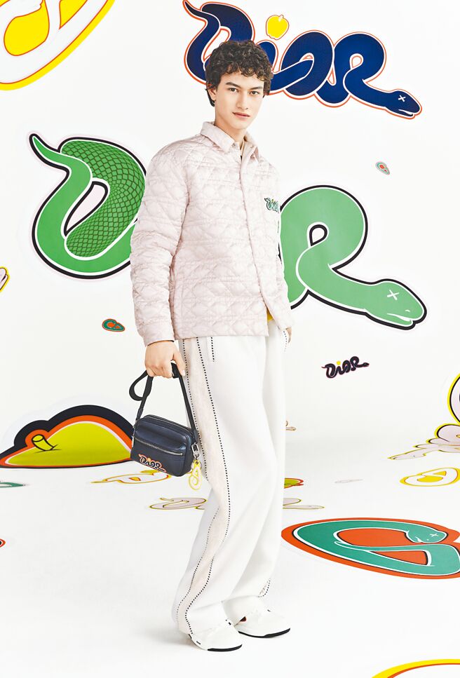 2019年Kaws翻玩蜜蜂，今年则将蛇类置入Dior标志之中。（Dior提供）