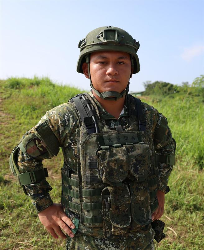 火箭彈兵一兵林平。（記者袁銘駿攝）
