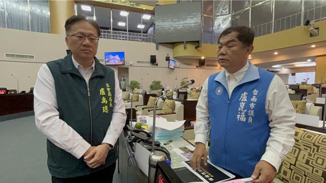 台南市议员卢崑福7日在台南市议会总质询时，爆料保母性侵女童案，并要求台南市社会局长卢禹璁强力审查涉案保母，勿再有其他受害儿童。（台南市议会提供／程炳璋台南传真）