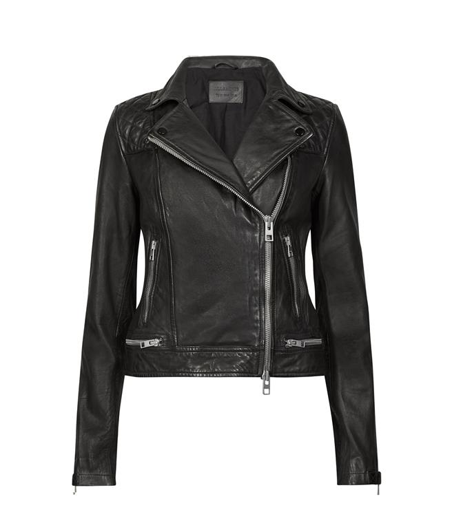 新光三越獨家ALLSAINTS CONROY騎士皮衣，特價1萬4140元，原價2萬200元（7折）。（新光三越提供）