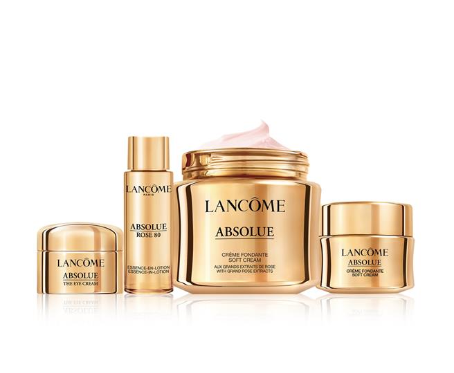 新光三越高雄左營店限量LANCOME完美玫瑰乳霜組，特價1萬1520元，價值2萬163元（57折）。（新光三越提供）