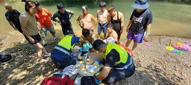 去年7月，新北市坪林区金瓜寮溪某亲水农场发生一起溺水意外（民眾提供，本报资料照片）
