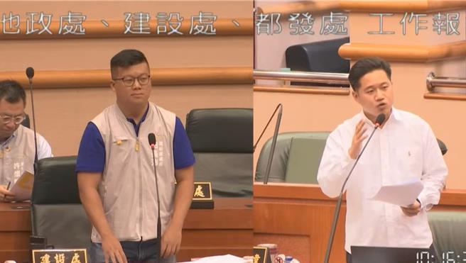 嘉義市議員郭定緯8日質詢市府TNVR量能不足，市府建設處長田長沛答詢。（郭定緯提供／廖素慧嘉市傳真）