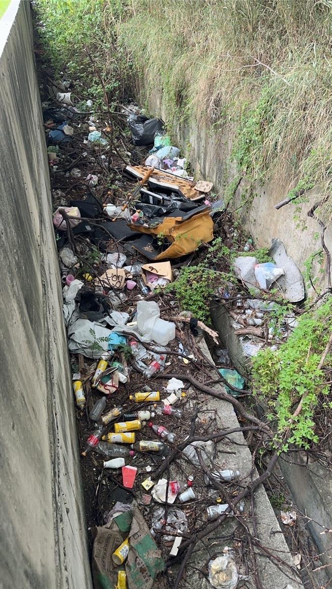 市議員楊玲宜指出，新竹市城市容貌近2年來，嚴重崩壞，不是環境髒亂惡臭、就是雜草叢生。（楊玲宜提供／王惠慧新竹傳真）