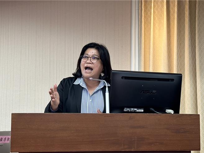 嘉市立委王美惠在立法院問政，積極爭取社宅規劃。（王美惠提供／廖素慧嘉市傳真）