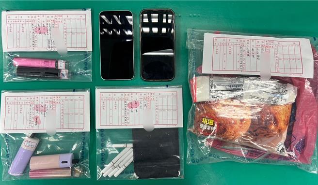 警方查獲喪屍煙彈、麵粉、香菸等贓證物。（翻攝照片／林郁平台北傳真）