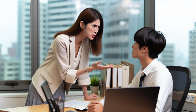 花蓮縣一名公務員小美（化名）因為在辦公室內公然侮辱同事阿德（化名）。（示意圖、與本案無關／AI生成）