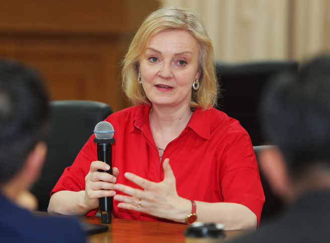 英國前首相特拉斯。（中時資料照，季志翔攝）