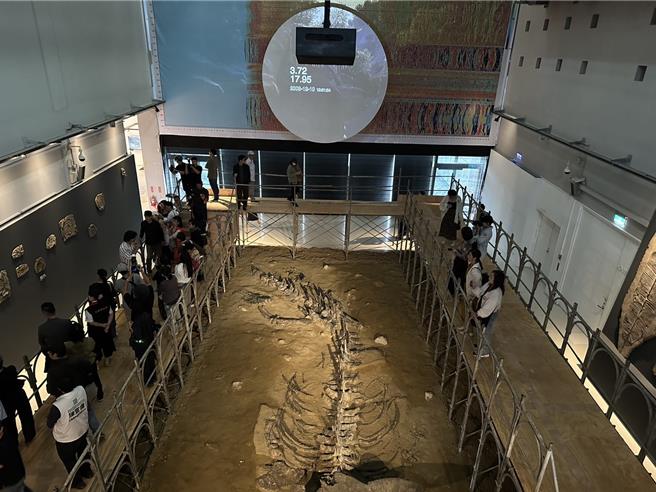 「PALAFANG花蓮跳浪藝術節」今年邁入第3年，以0403花蓮大地震作為策展主題，其中位在花蓮縣石雕博物館的展場，利用巨大立體的考古現場裝置展現神話裡人與自然搏鬥的過程。（羅亦晽攝）