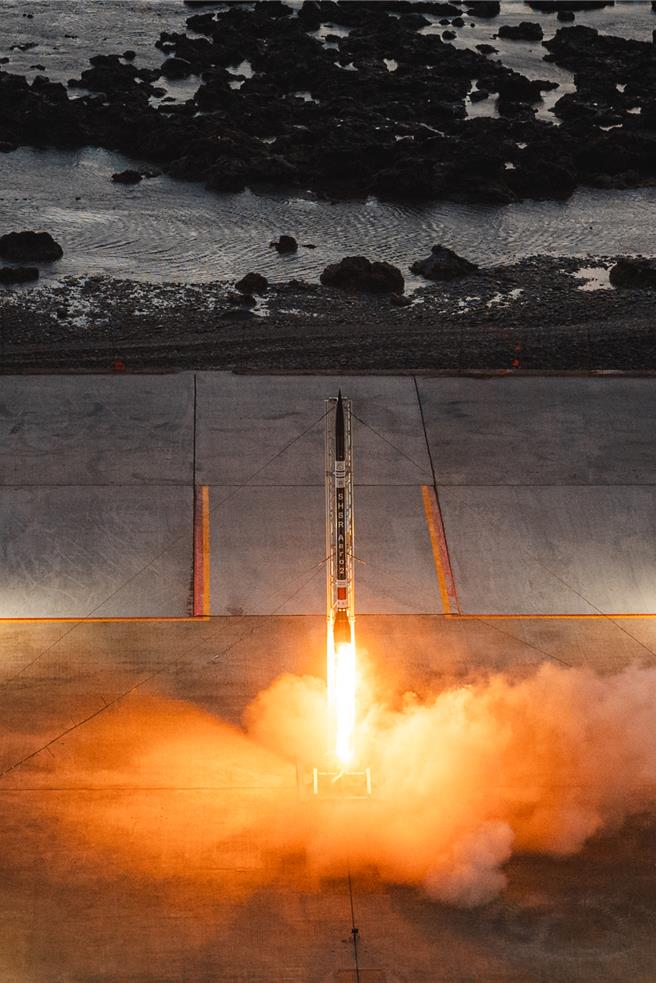 逢甲大学第二支科研火箭SHSR-Aero2今天完成试射。（国家太空中心提供／林志成台北传真）